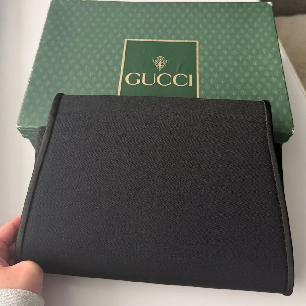 Gucci Black Clutch with Gold Chain - Picture 7 of 9